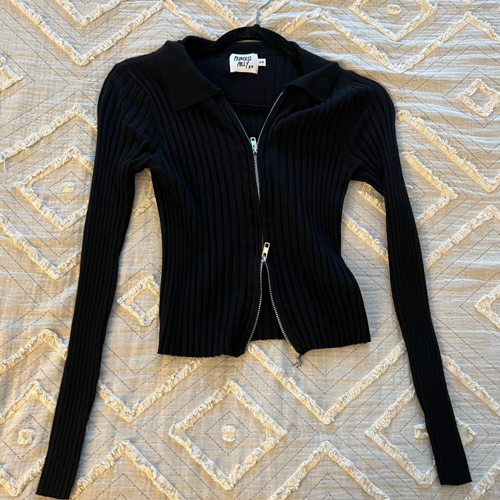 princess polly adjustable zip up sweater